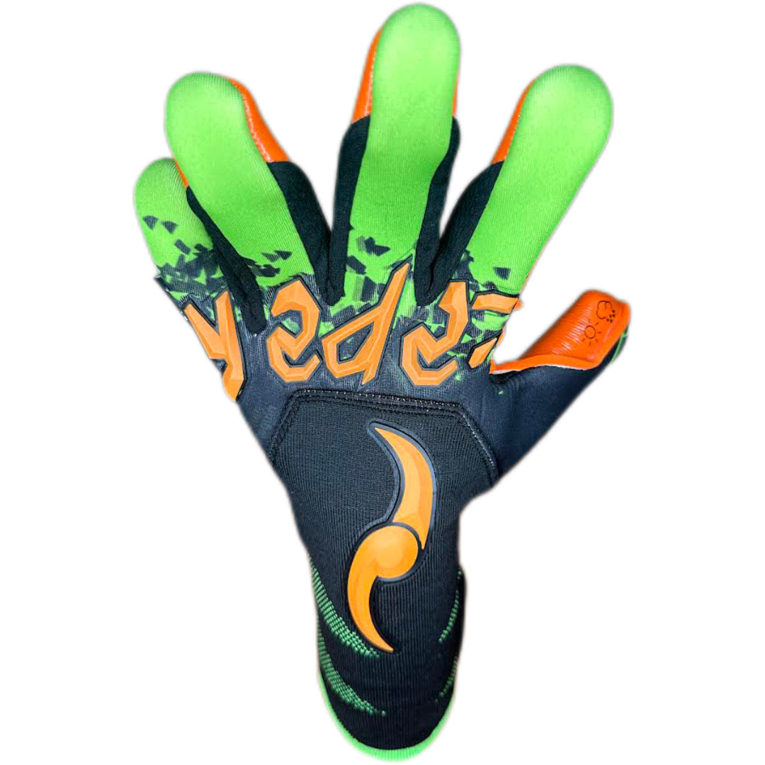 Guantes de portero profesionales modelo Artequin Verde/Naranjo