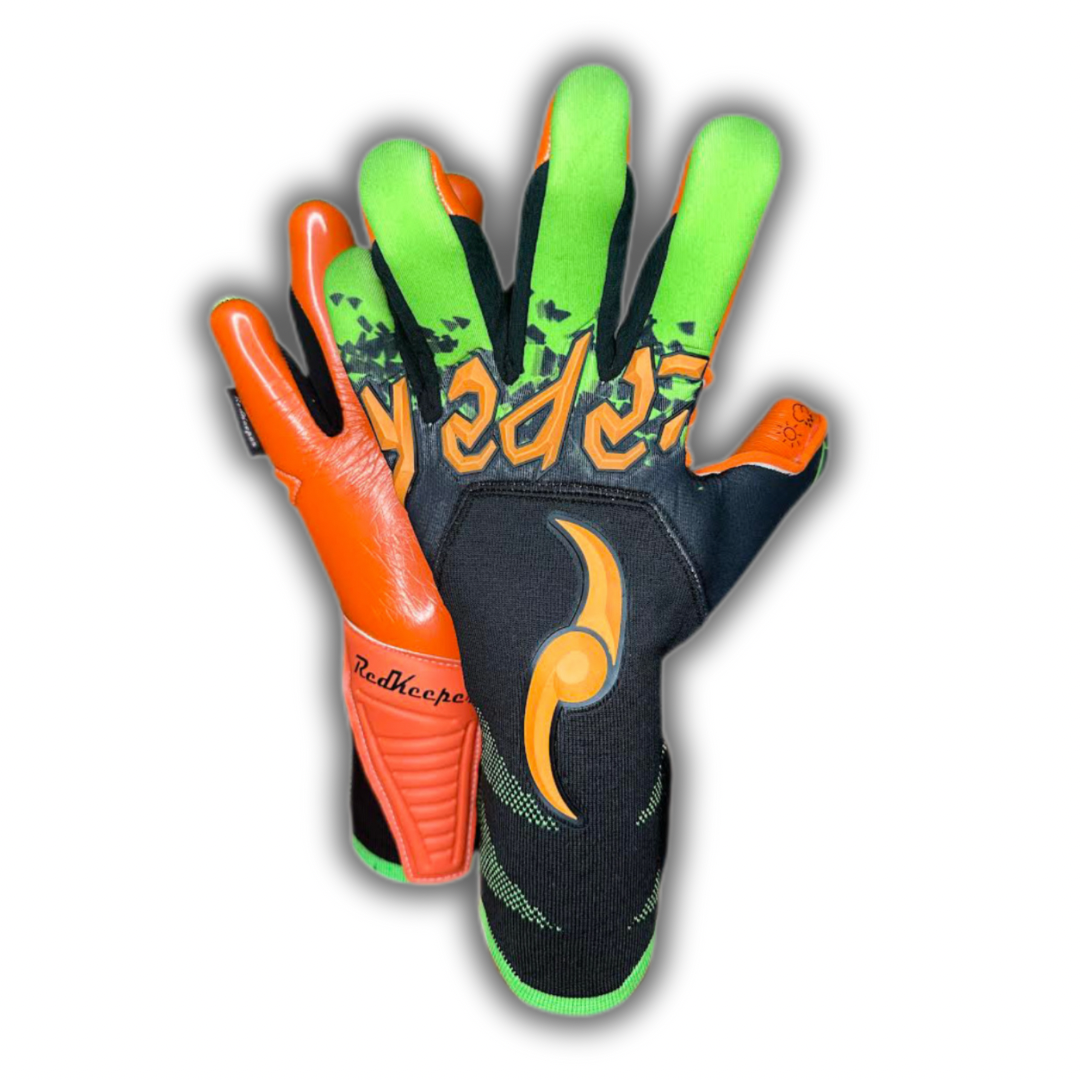 Guantes de portero profesionales modelo Artequin Verde/Naranjo