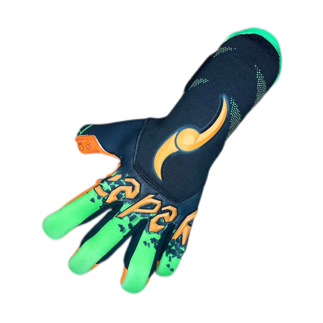 Guantes de portero profesionales modelo Artequin Verde/Naranjo
